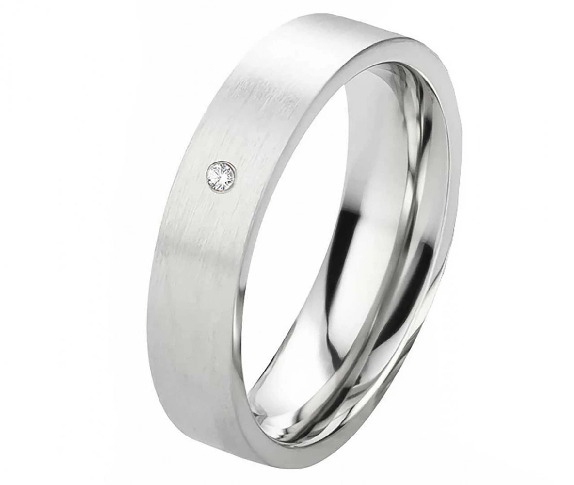 Damenring Edelstahl DE157 mit Diamant Damenring Edelstahl DE157 mit Diamant